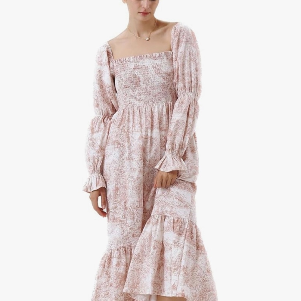 Nothing fits off shoulder maxi dress in blush.  Worn once.  Like new
